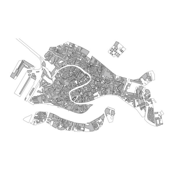 Obraz Homemania Maps Venice, 70 × 100 cm