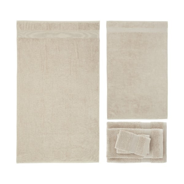 Béžové froté bavlnené uteráky a osušky v súprave 6 ks Anti–Bacterial – Catherine Lansfield-image-2