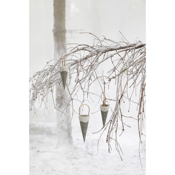 Zelená keramická závesná dekorácia Kähler Design Cone, výška 14,5 cm-image-2