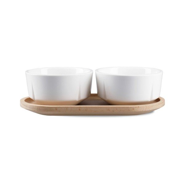 Biele/v prírodnej farbe porcelánové/drevené servírovacie misky v súprave 3 ks Grand Cru – Rosendahl