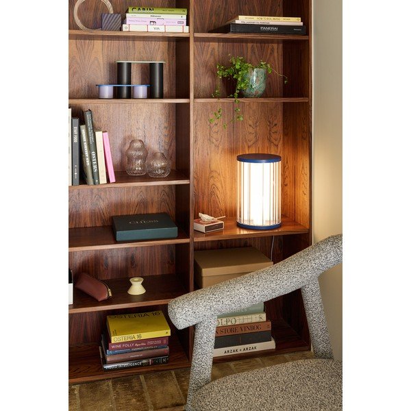 Modrá sklenená LED stolová lampa so stmievačom (výška  30 cm) Aru – Hübsch-image-3
