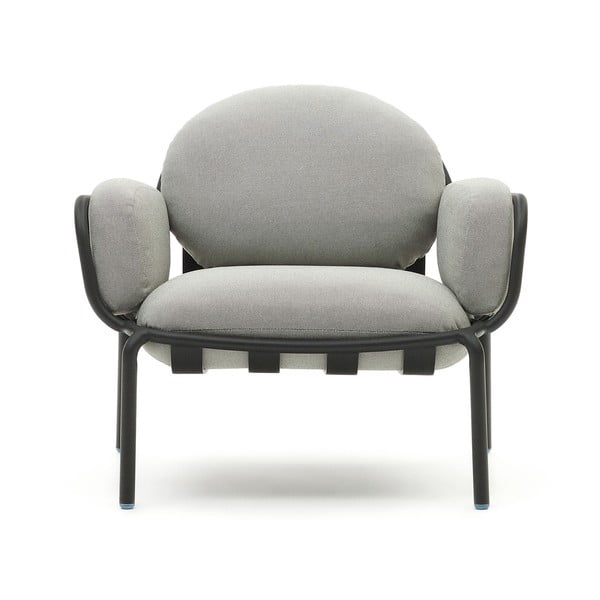 Sivé kovové záhradné kreslo Joncols – Kave Home-image-1