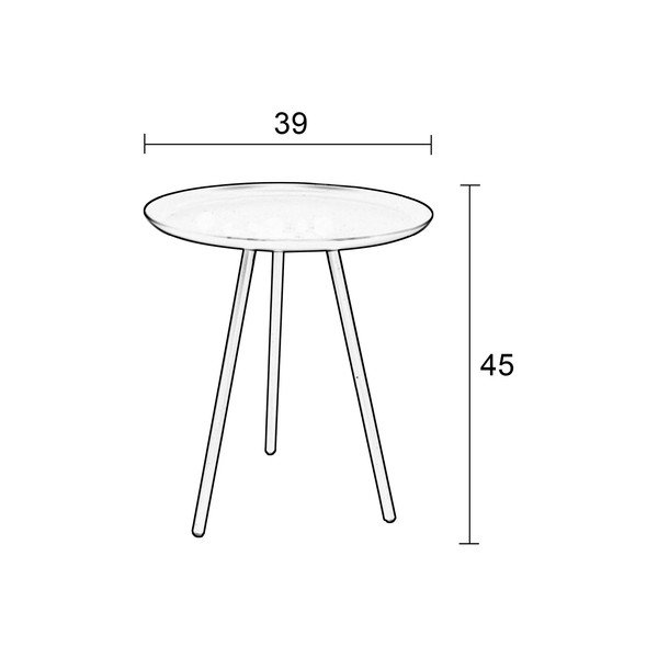 Biely odkladací stolík White Label Frost-image-3