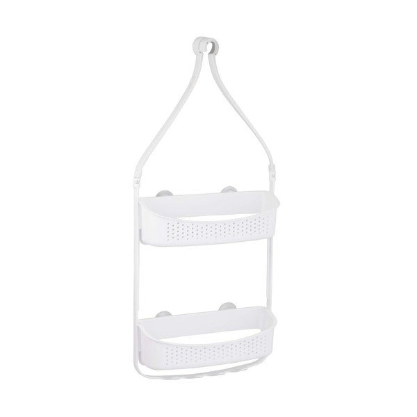 Matne biela závesná plastová kúpeľňová polička Vesper – douceur d'intérieur