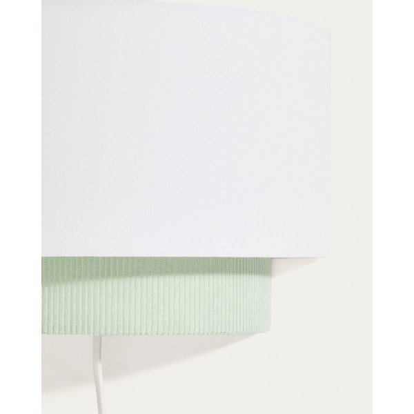 Biele/tyrkysové detské nástenné svietidlo s textilným tienidlom Bianella – Kave Home-image-3