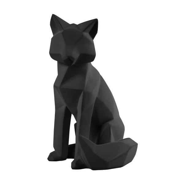 Matne čierna soška PT LIVING Origami Fox, výška 26 cm