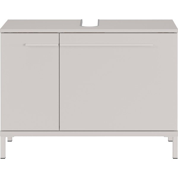 Krémovobiela matná skrinka pod umývadlo 80x59 cm Laurino – Germania-image-3