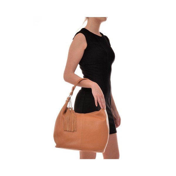 Koňakovohnedá kožená kabelka Sofia Cardoni Bruhna-image-2