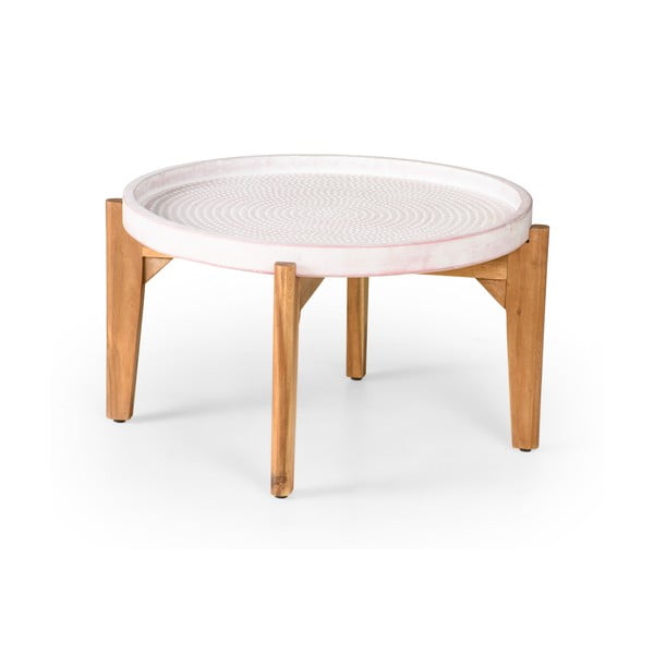 Záhradný stolík s ružovou betónovou doskou Bonami Selection Bari, ø 70 cm