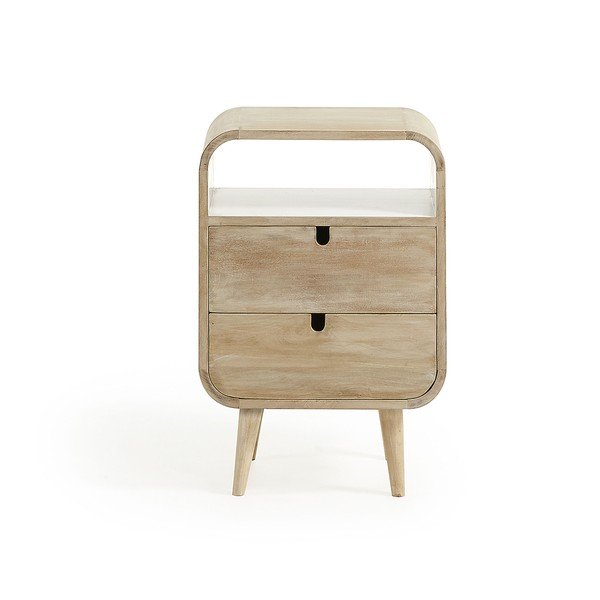 Nočný stolík z mangového dreva s 2 zásuvkami Kave Home Gerald, 40×30 cm-image-2