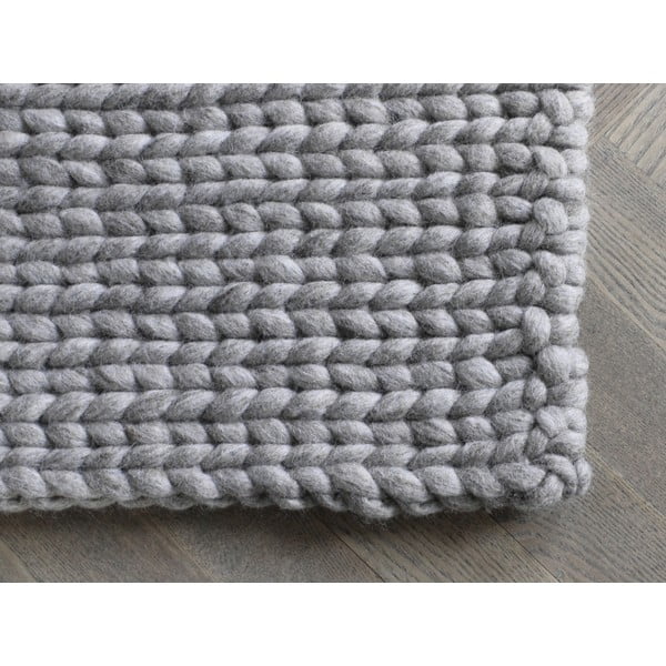 Pieskovohnedý pletený vlnený koberec Wooldot Braided rugs, 170 x 240 cm-image-1