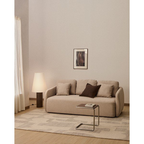 Béžová ženilková rozkladacia pohovka 218 cm Laira – Kave Home-image-1