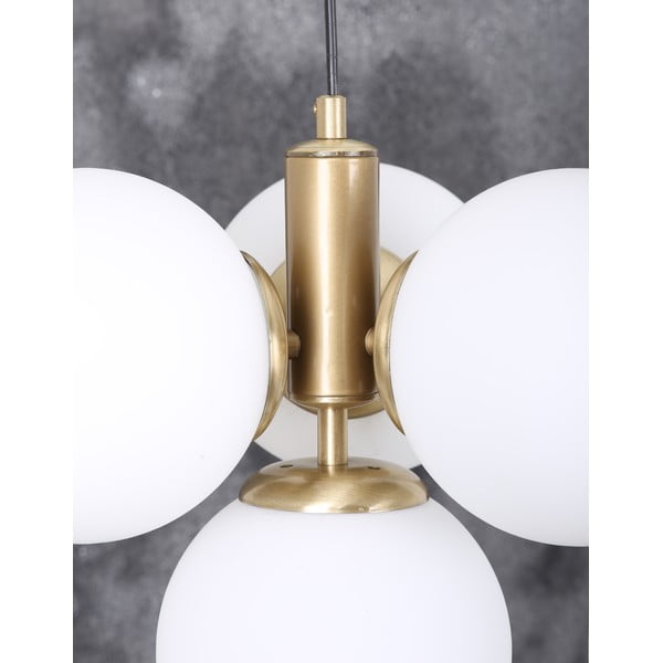 Biele/v zlatej farbe závesné svietidlo so skleneným tienidlom ø 15 cm Hector – Squid Lighting-image-3