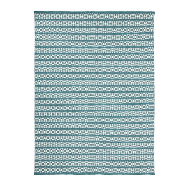 Tyrkysový ručne tkaný koberec Linie Design Valmora, 170 × 240 cm