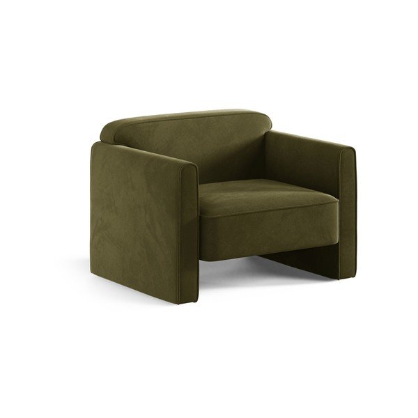 Zelené zamatové kreslo Abby – Micadoni 