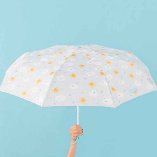 Sivý dáždnik Mr. Wonderful Cloudy, šírka 108 cm