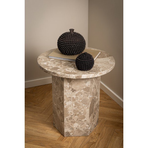 Mramorový okrúhly odkladací stolík ø 50 cm Naxos – Actona-image-3