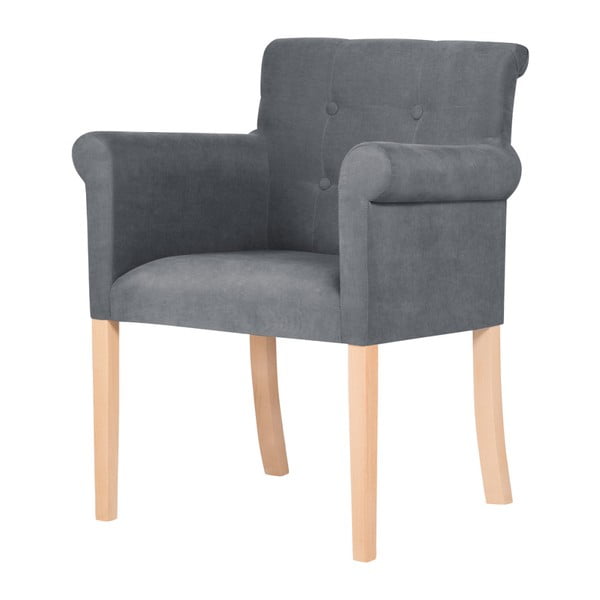 Sivá stolička s hnedými nohami Ted Lapidus Maison Flacon
