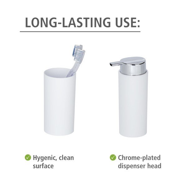 Biela plastová súprava doplnkov do kúpeľne Calvo – Wenko-image-4