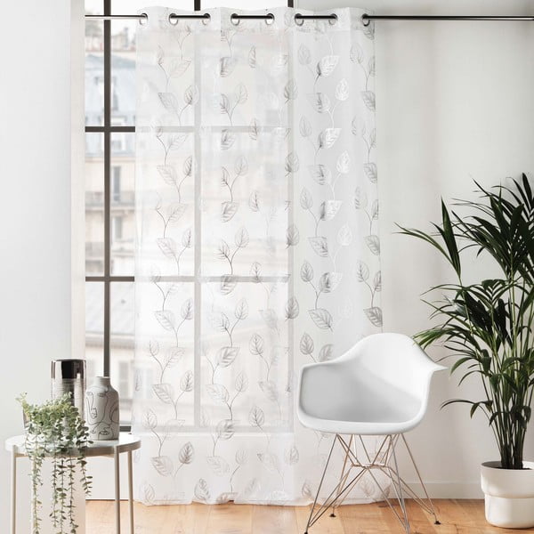 Záclona v bielej a striebornej farbe 140x280 cm Edelia – douceur d'intérieur-image-2