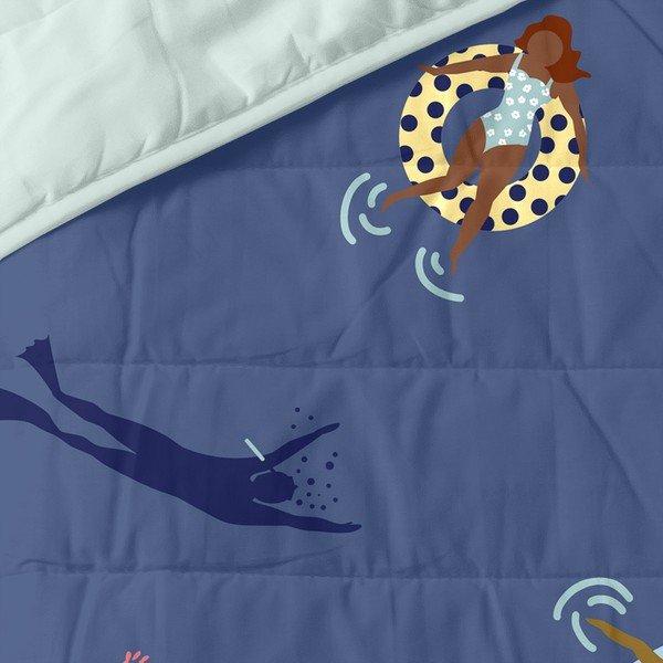 Modrý prešívaný pléd 180x260 cm Sea party – Aware-image-3