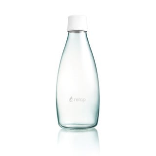 Biela sklenená fľaša ReTap s doživotnou zárukou, 800 ml
