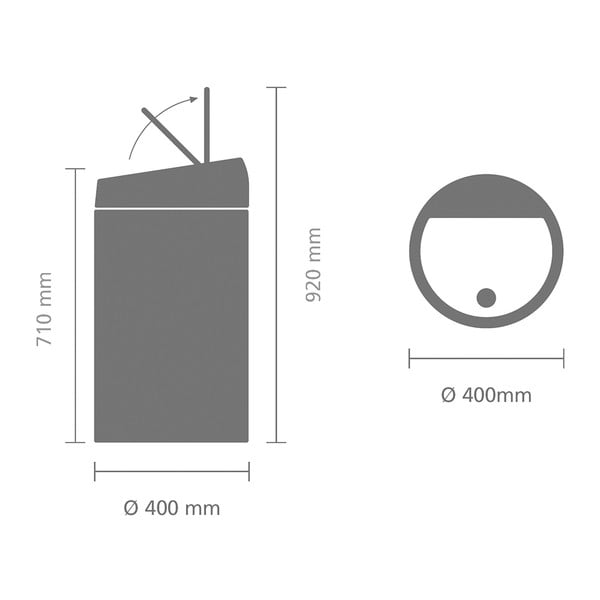 Sivý dotykový oceľový odpadkový kôš 60 l Touch Bin – Brabantia-image-4