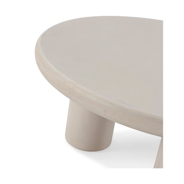 Krémovobiely okrúhly konferenčný stolík v dekore kameňa ø 80 cm Iriel – MOME-image-4