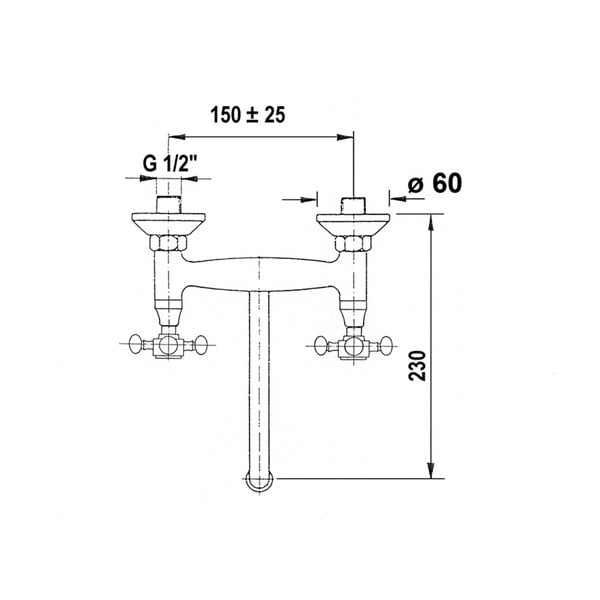 Nástenná umývadlová batéria v matne striebornej farbe (1 výstup) Antea – Sapho-image-1