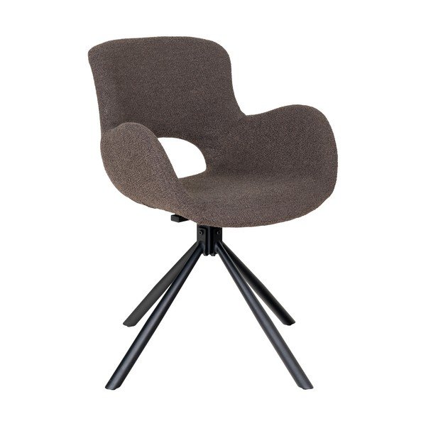 Hnedé čalúnené jedálenské kreslá v súprave s podrúčkami 2 ks Amorim – House Nordic-image-3