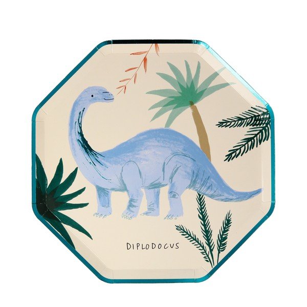 Papierové jednorazové tácky v súprave 8 ks Dinosaur Kingdom – Meri Meri-image-1