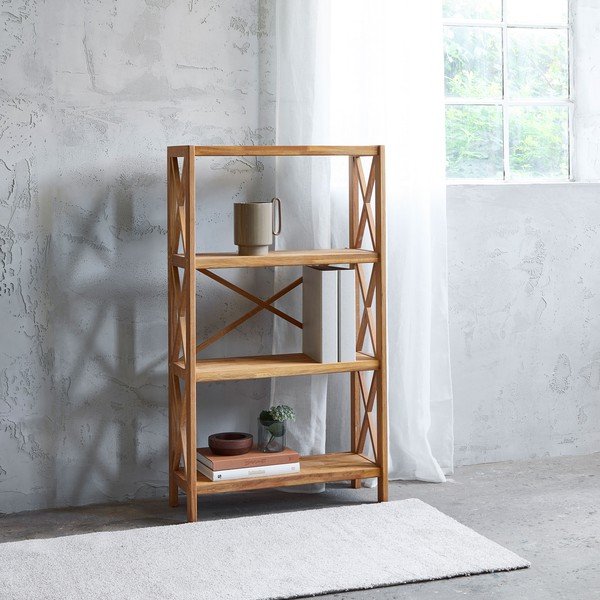 Regál z dubového dreva v prírodnej farbe 70x124 cm X-Shelf – Unique Furniture-image-1