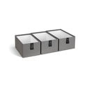 Sivé kartónové úložné boxy v súprave 3 ks 20,5x29,5x14,5 cm Aston Paper Laminate – Bigso
