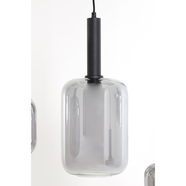 Čierne stropné svietidlo so skleneným tienidlom 100x22 cm Lekar - Light & Living-image-2