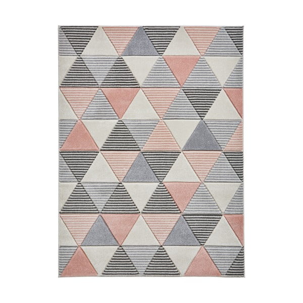 Sivoružový koberec Think Rugs Matrix, 120 x 170 cm