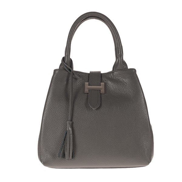Sivá kožená kabelka Pitti Bags Amy