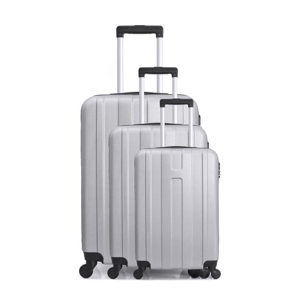 Sada 3 bielych cestovných kufrov na kolieskach Hero Atlanta