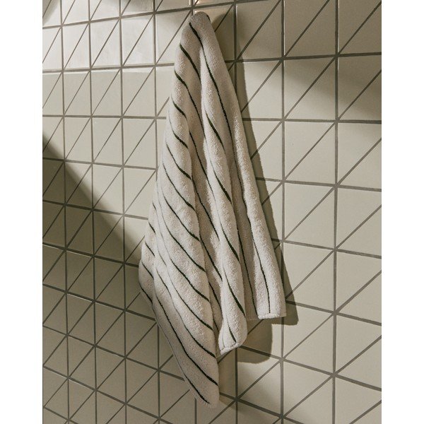 Zelený/béžový froté bavlnený uterák 50x90 cm Dorane – Kave Home-image-1