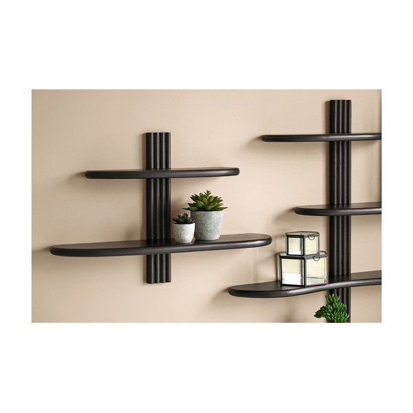 Čierna poschodová polica z dubového dreva 65 cm Aliano – House Nordic-image-1