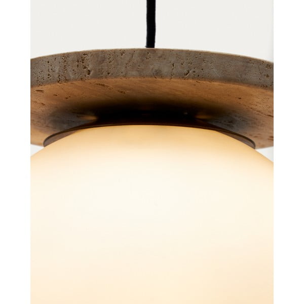 Biele závesné svietidlo so skleneným tienidlom ø 20 cm Malachi – Kave Home-image-2