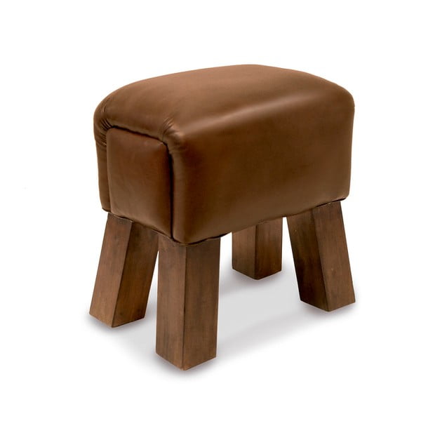 Kožená stolička z mahagonového dreva Moycor Leron