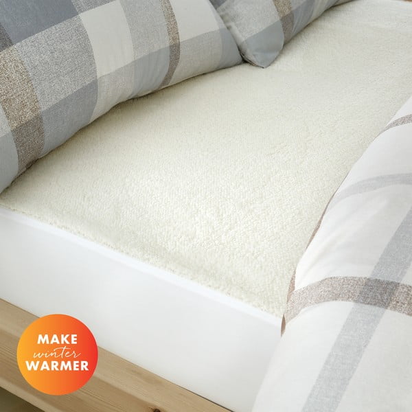 Krémovobiela plachta z mikroplyšu 135x190 cm - Catherine Lansfield-image-1