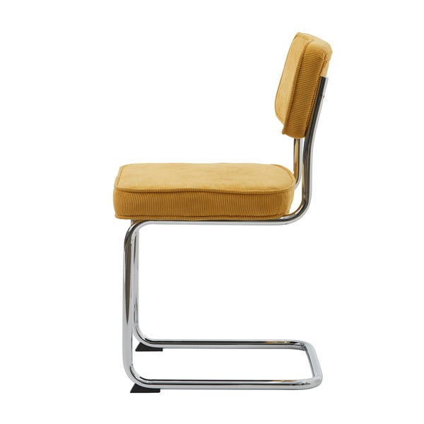 Žltá menčestrová jedálenská stolička Rupert – Unique Furniture-image-4