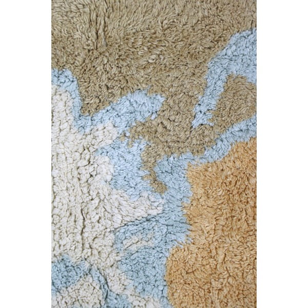 Modro-béžový prateľný ručne tkaný bavlnený detský hrací koberec 70x100 cm Mini Worldmap – Lorena Canals-image-1