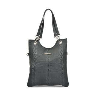 Čierna kožená kabelka Mangotti Bags Lidia