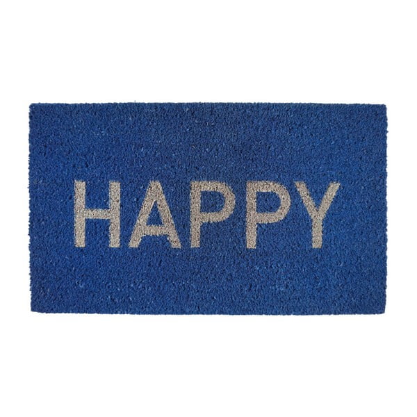 Modrá rohožka Fisura Happy, 40 × 70 cm