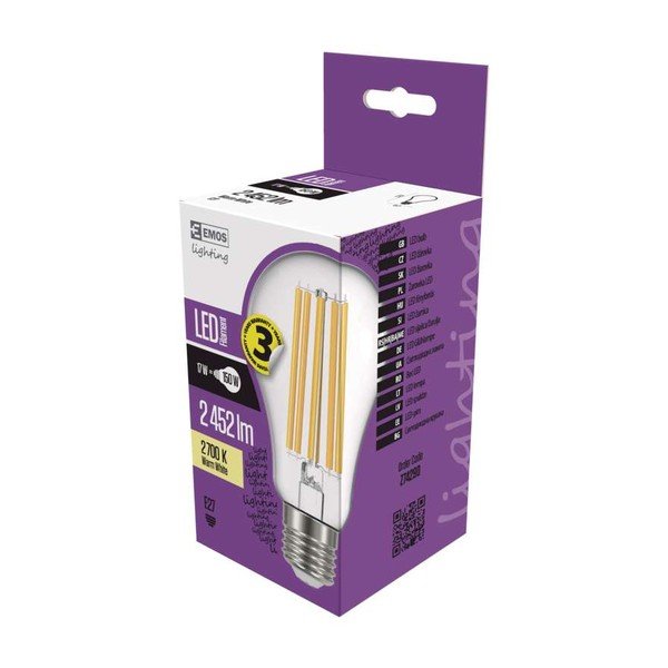 LED žiarovka EMOS Filament A67 Warm White, 17W E27-image-1
