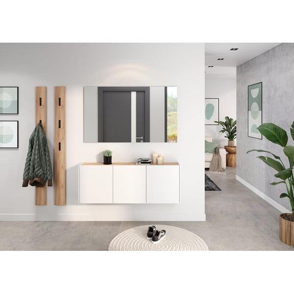 Biela závesná skrinka v dekore duba 138x52x25 cm Libbiano – Germania-image-1