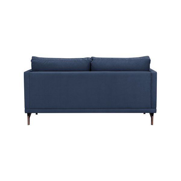 Tmavomodrá dvojmiestna pohovka s podnožou v zlatej farbe Windsor & Co Sofas Jupiter-image-3