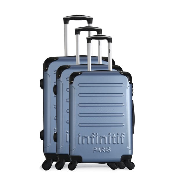 Sada 3 svetlomodrých cestovných kufrov na kolieskach Infinitif Horten-A